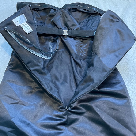 Bill Levkoff Black Strapless Sweetheart Satin Mini Dress Fancy Formal Wedding - Picture 8 of 9